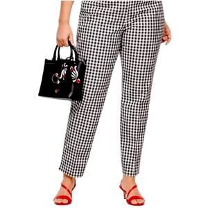 Talbots Pants Chatham Ankle Mid Rise Black White Gingham Women’s Plus Size 18